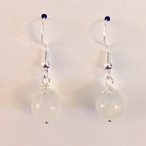 White Agate Earrings